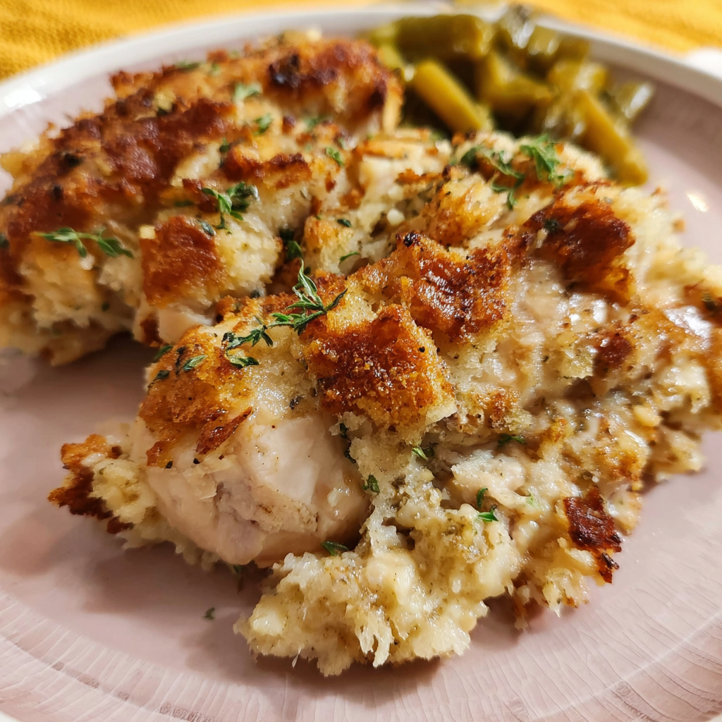fresh ingredients for Chicken And Stuffing Bake
