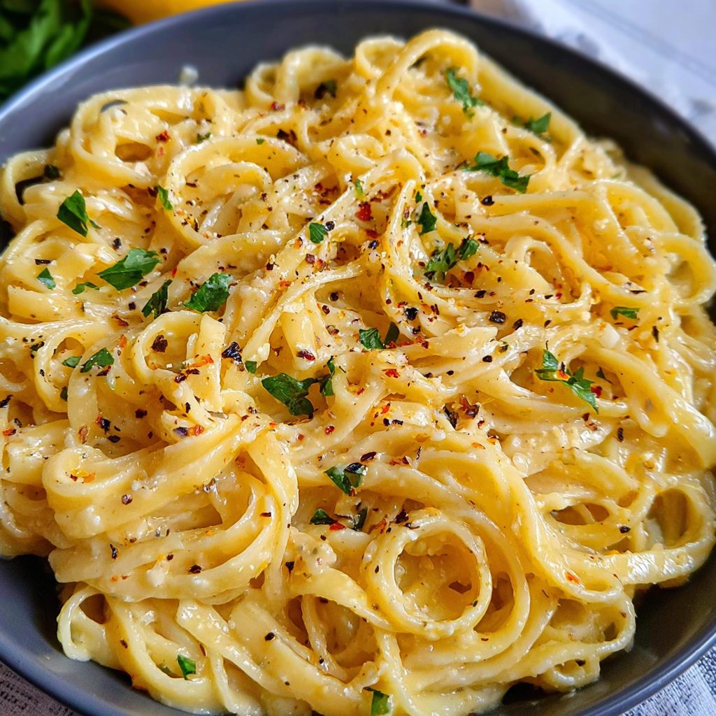 a serving of Lemon Butter Pasta Sauce