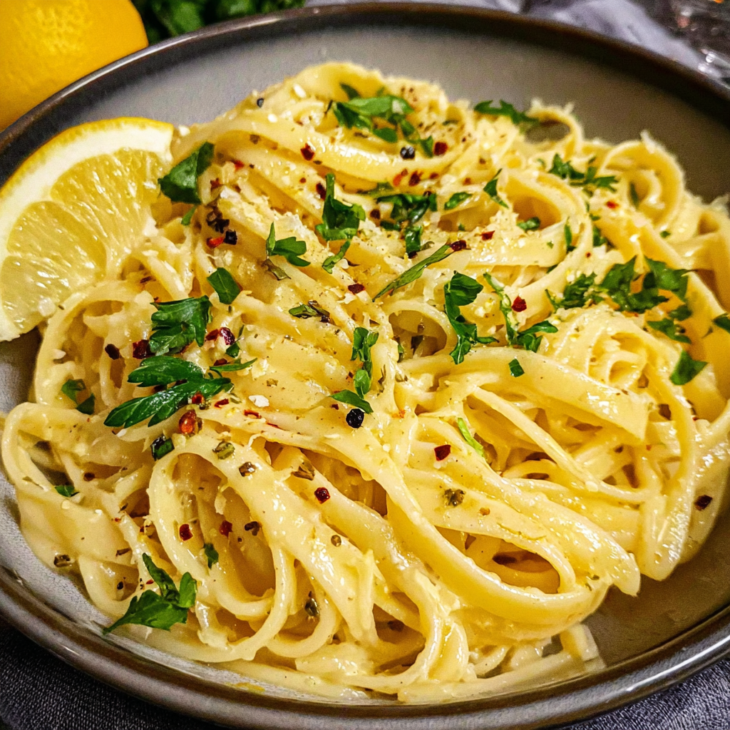 fresh ingredients for Lemon Butter Pasta Sauce