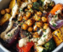 Mediterranean Roasted Veggie and Chickpea Bowls with Tahini