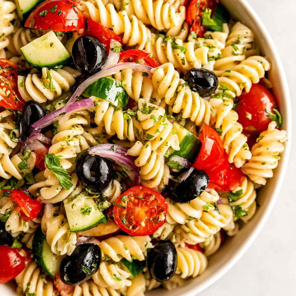a serving of Pasta Salad With Italian Dressing