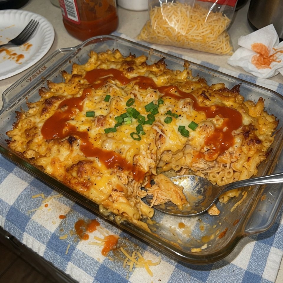 how to make Buffalo Chicken Mac And Cheese Bake step by step