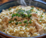 Creamy Garlic Parmesan Orzo with Shredded Rotisserie Chicken