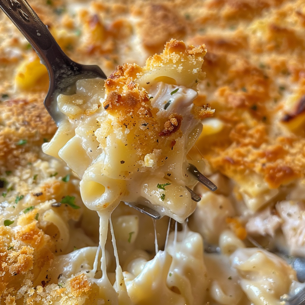 how to make Cozy Creamy Chicken Noodle Casserole With Golden Cracker Topping For Ultimate Comfort step by step