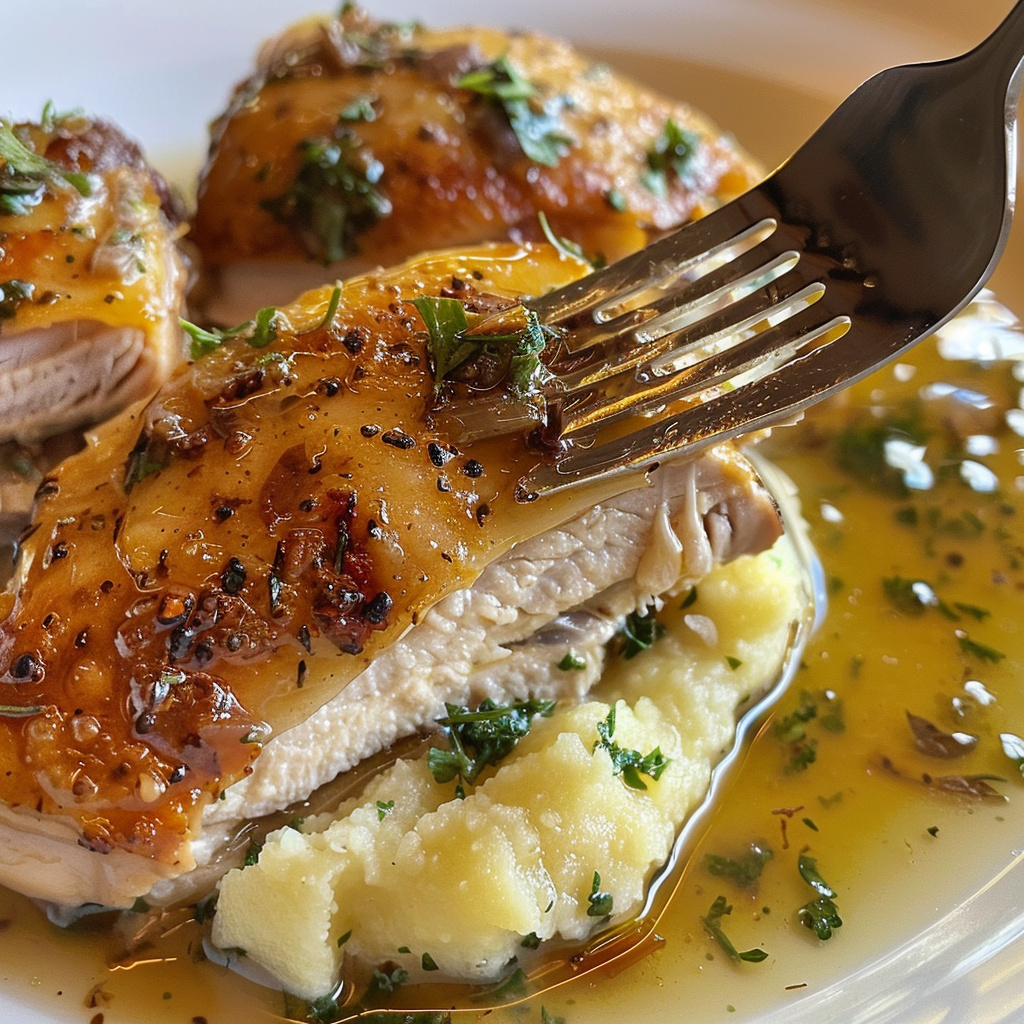 fresh ingredients for Cozy Lemon Herb Roasted Chicken Thighs With Creamy Polenta
