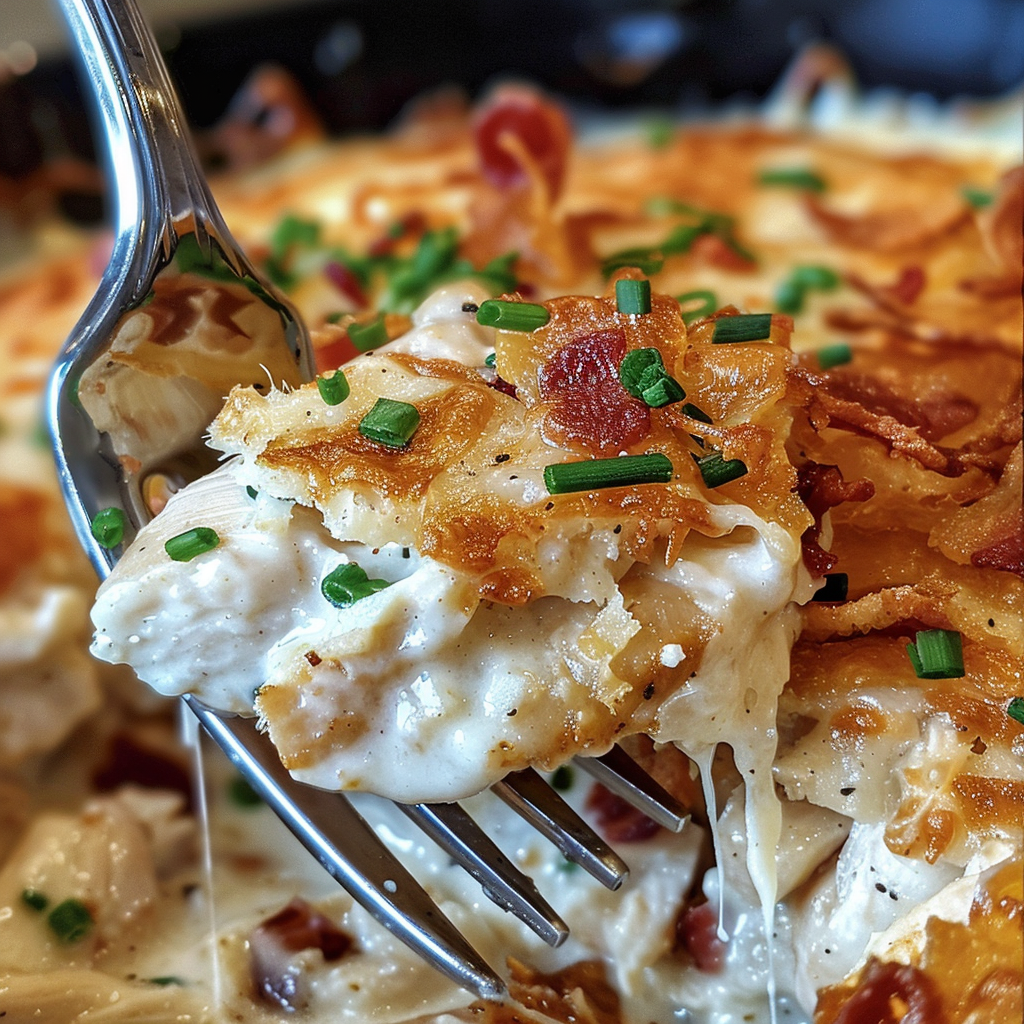 fresh ingredients for Creamy Chicken Bacon Ranch Casserole With Crispy Fried Onions