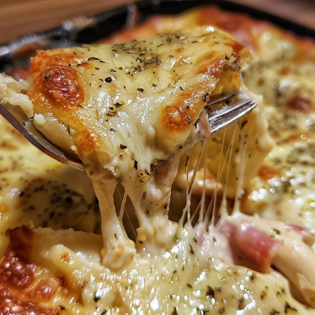 how to make Creamy Chicken Cordon Bleu Casserole With Crispy Prosciutto & Dijon Cream Sauce step by step