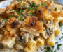 Creamy Chicken and Mushroom Pasta Bake with Crispy Breadcrumbs