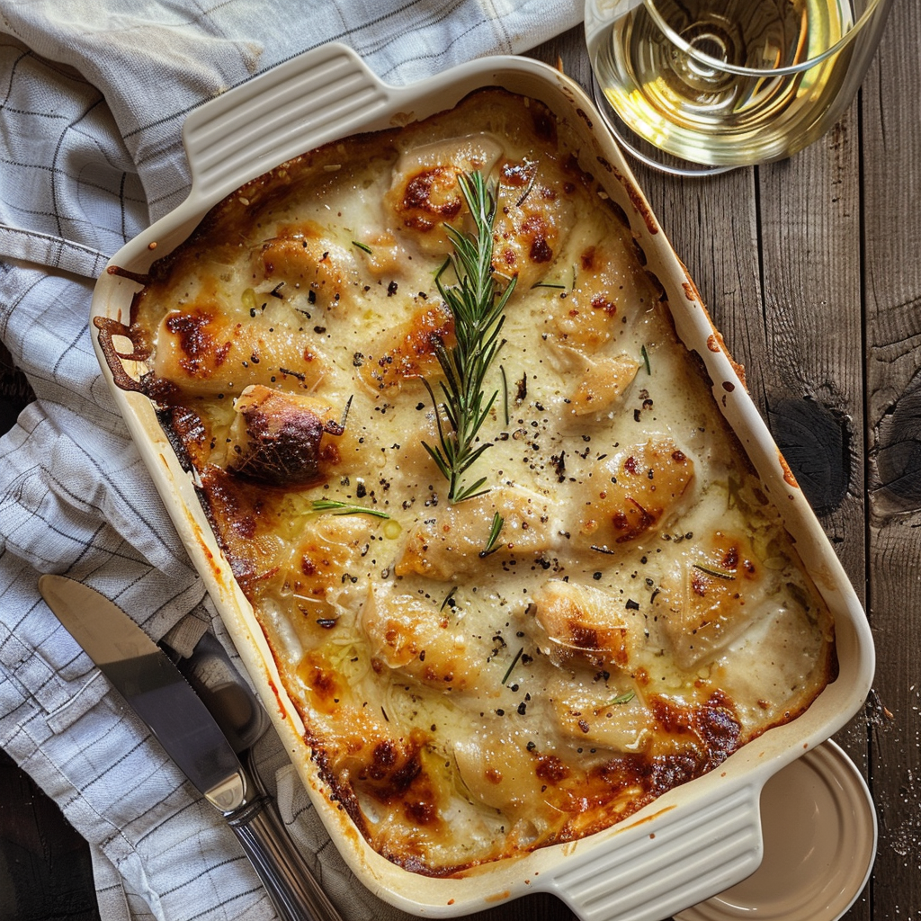 how to make Creamy Tuscan Chicken Casserole With Sun-Dried Tomatoes And Spinach step by step