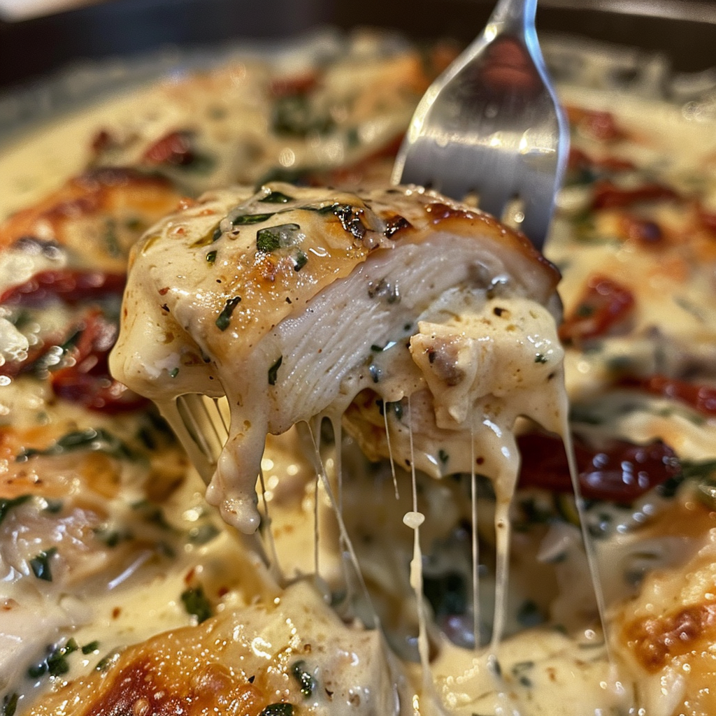 fresh ingredients for Creamy Tuscan Chicken Casserole With Sun-Dried Tomatoes And Spinach