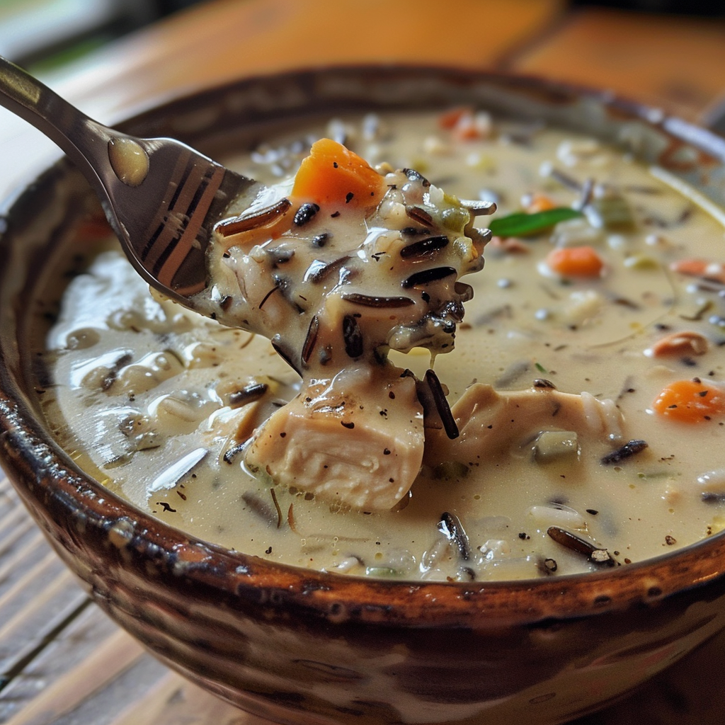 fresh ingredients for Hearty Creamy Chicken And Wild Rice Soup With Crispy Sage For A Cozy Night