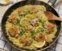 Lemon Garlic Chicken Orzo Skillet (One-Pan Dinner)