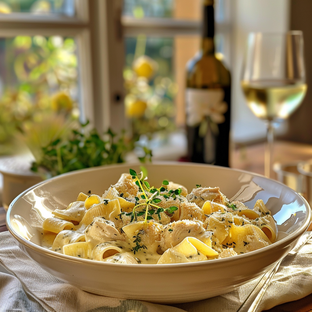 how to make One-Pot Creamy Lemon Herb Chicken Pasta With Spinach And Artichokes step by step