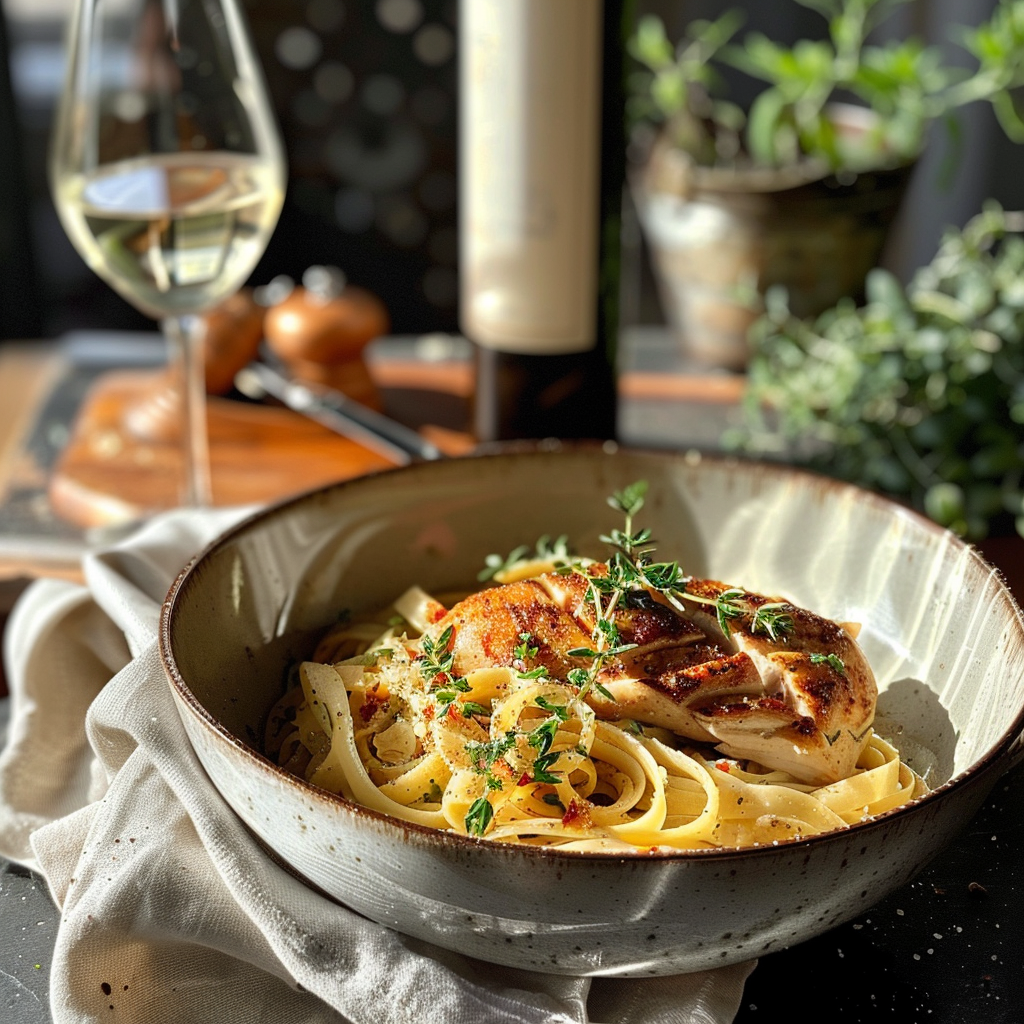 how to make One-Pot Lemon Garlic Chicken Pasta With Asparagus And Parmesan step by step