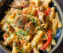 Creamy Cajun Chicken Pasta Bake with Sausage