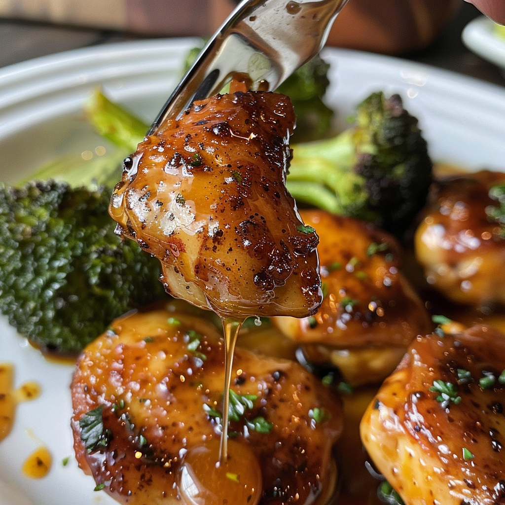 fresh ingredients for Weeknight Spicy Honey Garlic Chicken Thighs With Roasted Broccoli