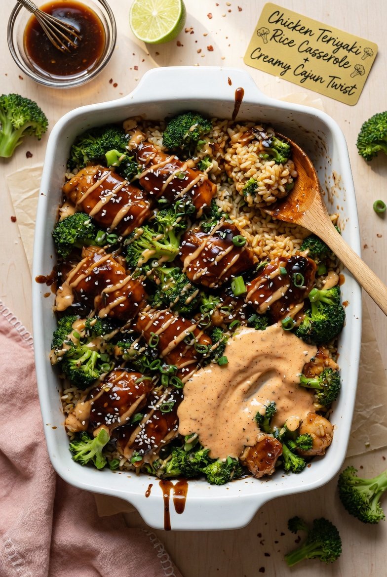 fresh ingredients for Chicken Teriyaki And Rice Casserole Loaded With Broccoli And Sweet Glaze