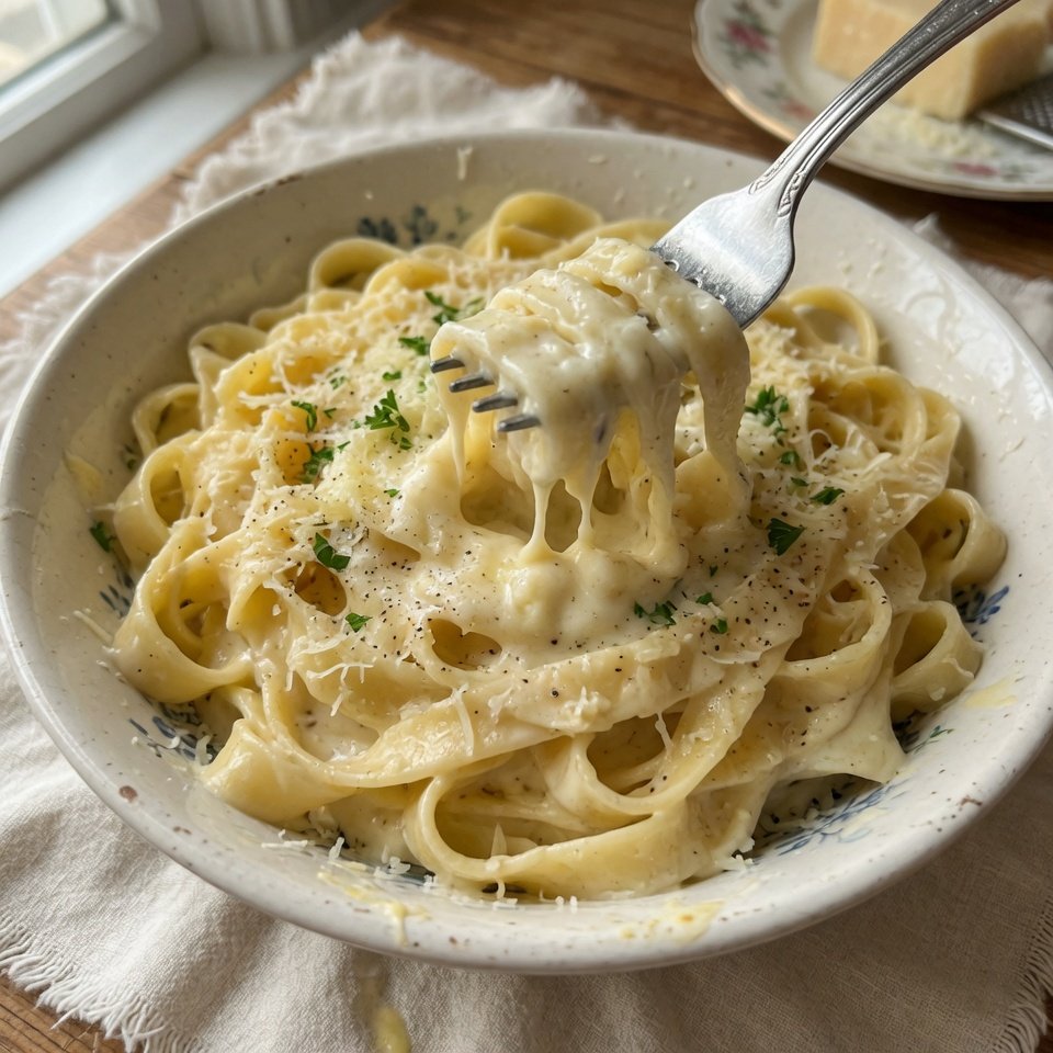 fresh ingredients for The Creamiest Scratch-Made Fettuccine Alfredo