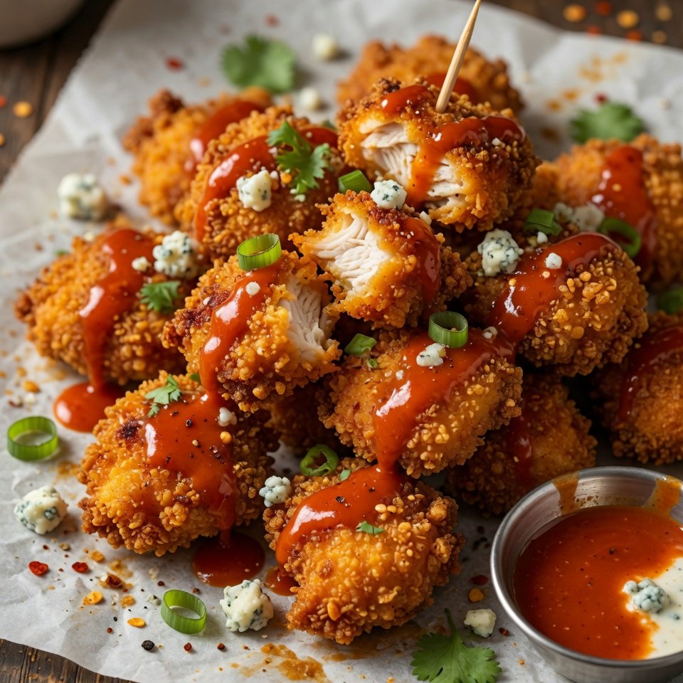 fresh ingredients for Crispy Air Fryer Buffalo Chicken Bites Perfect For Game Day Snacking