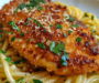 Crispy Parmesan Chicken with Garlic Butter Pasta
