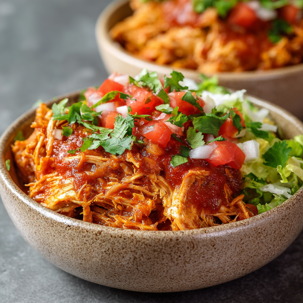 fresh ingredients for Easy Crockpot Salsa Chicken Perfect For Tacos, Bowls, Or Salads All Week