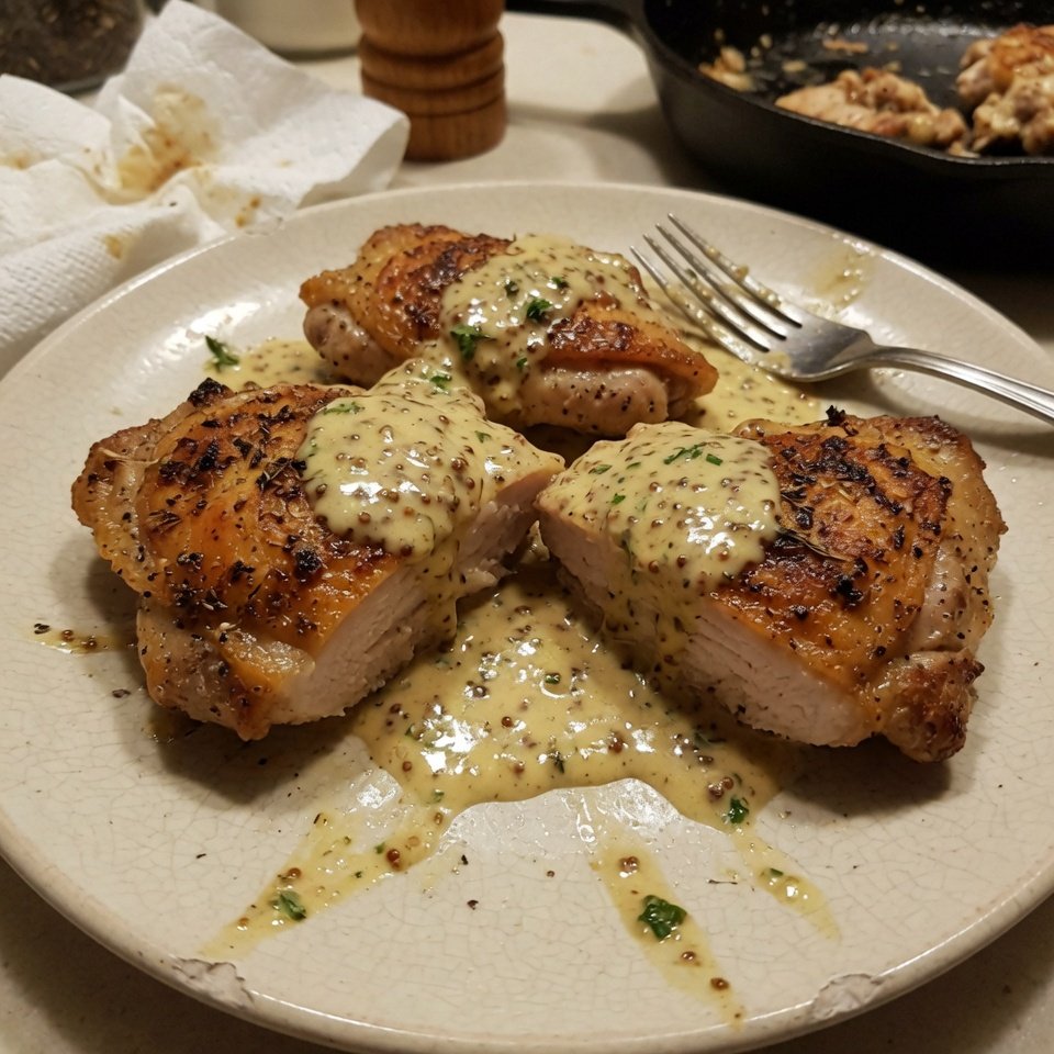 fresh ingredients for Pan-Seared Chicken & Creamy Dijon Mustard Sauce