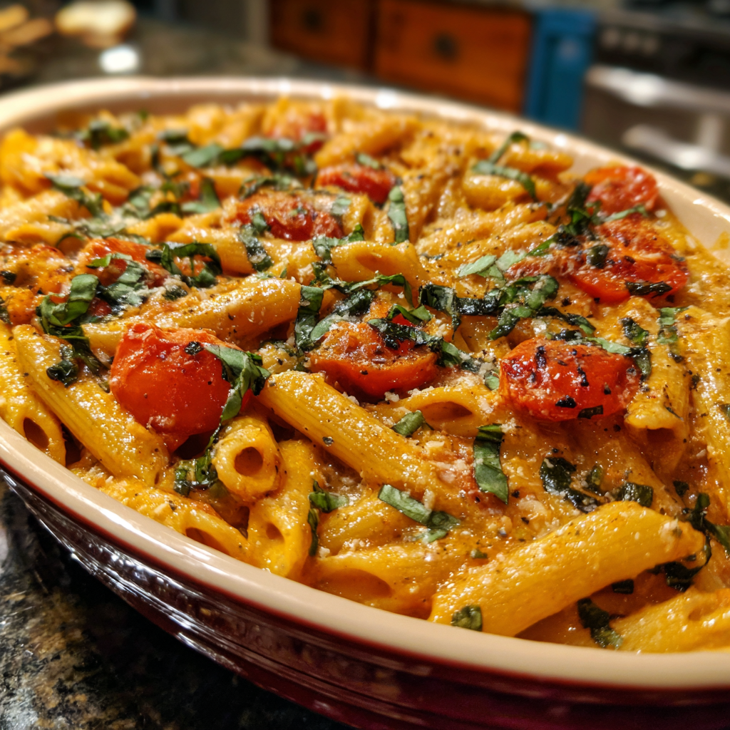 how to make Rich Creamy Tomato Basil Penne Made With Fresh Summer Garden Tomatoes step by step